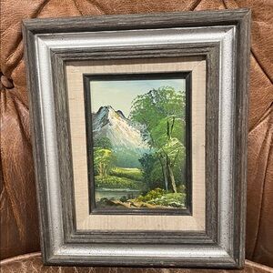 Framed Mountain Landscape Painting